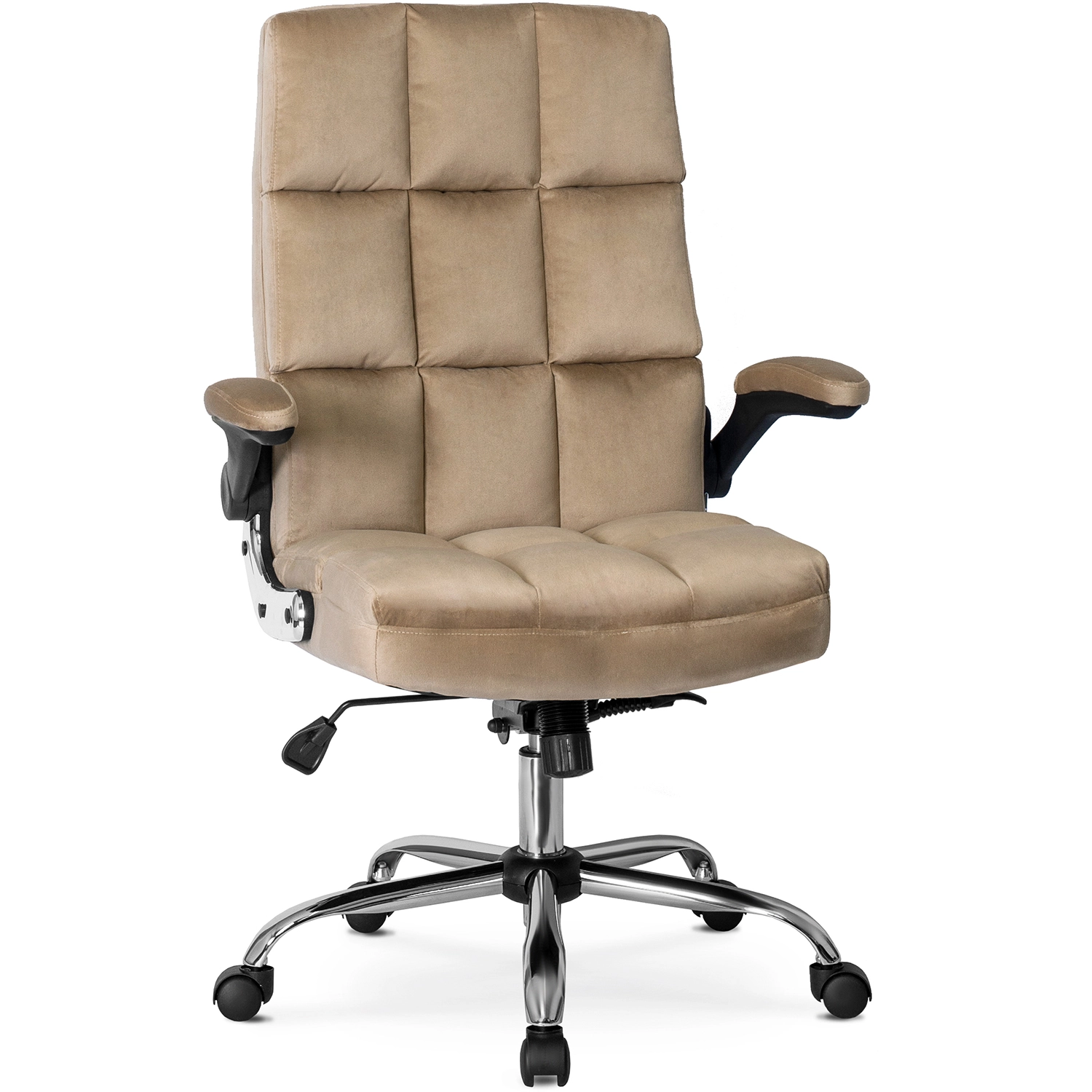 [ME.LONDON/BZ/V/FO] LONDON Beigefarbener Velours-Drehsessel