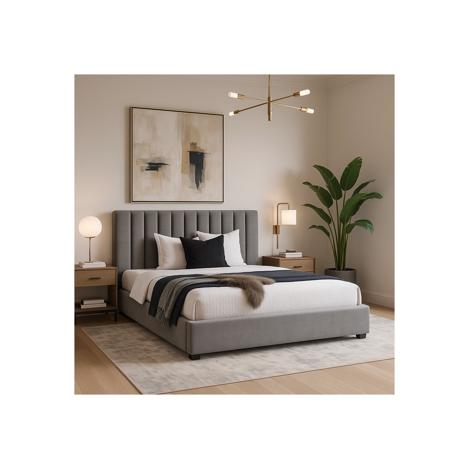 [ME.MARI/160/CP/V/LOZ] Bett 160x200 MARI Grauer Samt