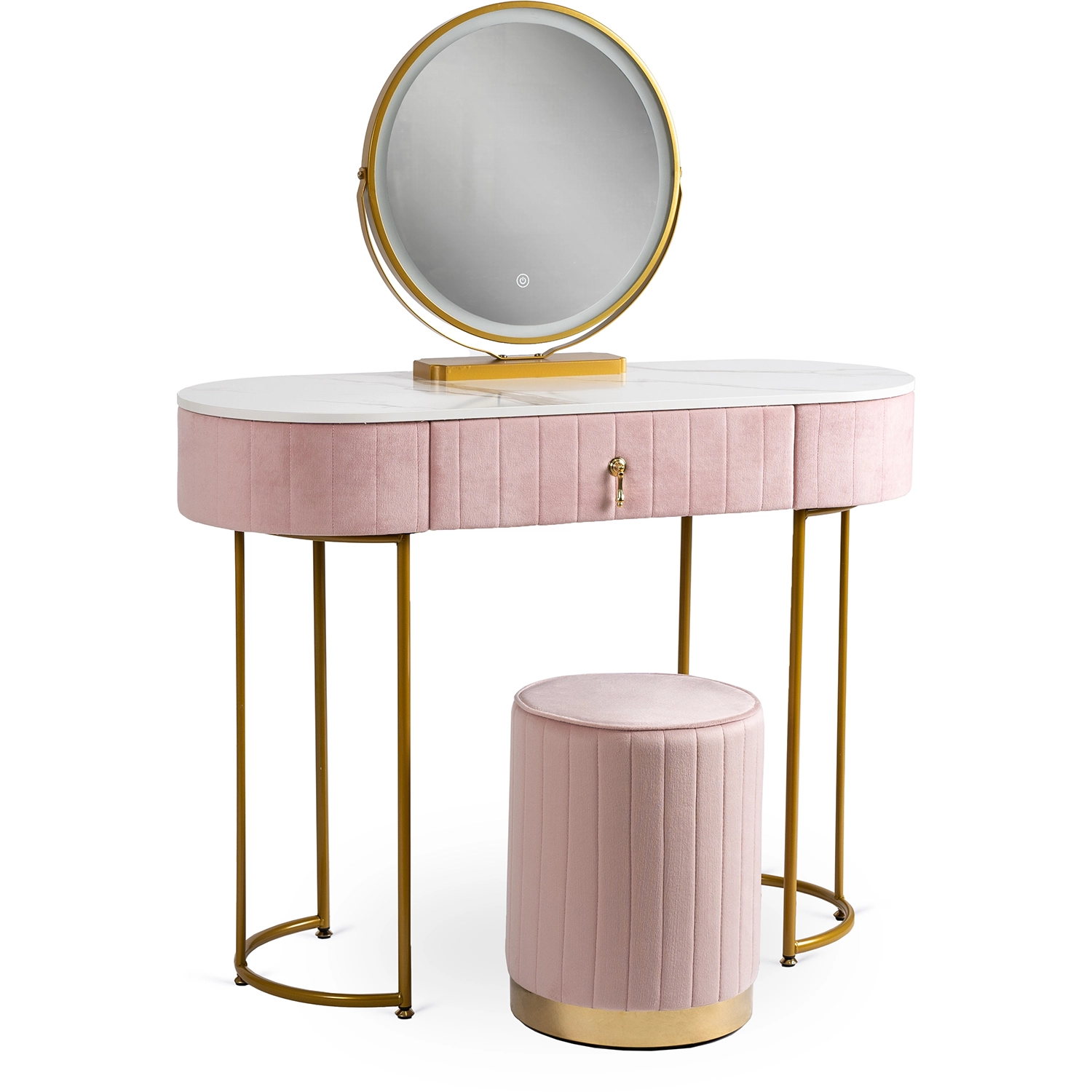[ME.ASHLEY/R/ZL/B] ASHLEY Schminktisch, rosa/gold