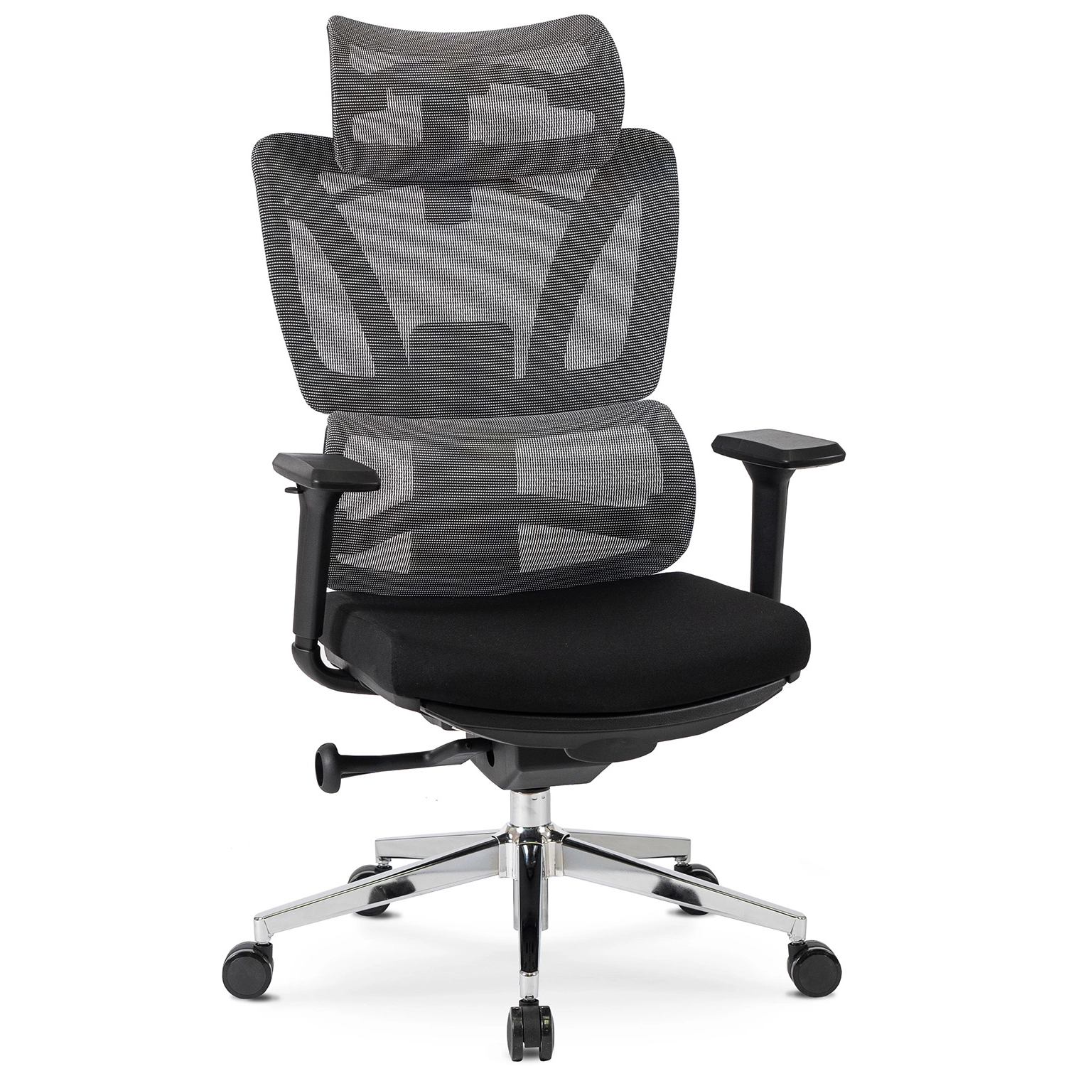 [ME.DELSIN/CZ/T/FO] DELSIN Ergonomischer schwarzer Drehsessel mit Fußstütze
