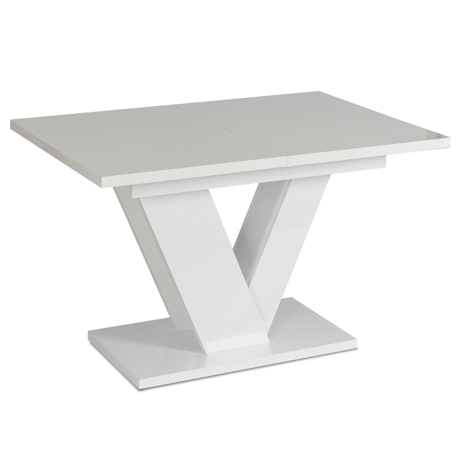 CLARK ausziehbarer Tisch 120-160 cm Weiß glänzend