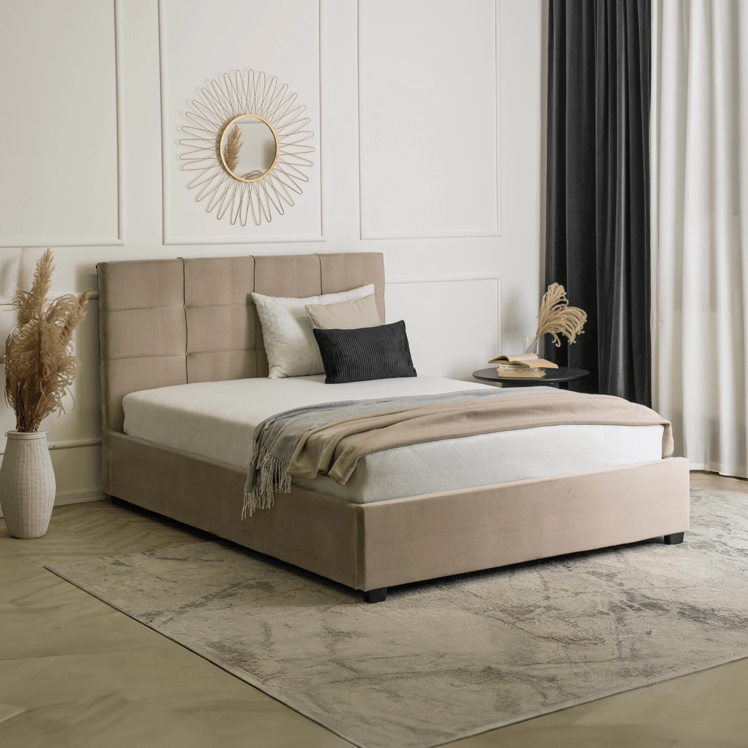 [ME.TINGA/160/BZ/V/LOZZPOJ] Bett 160x200 TINGA Velours Beige