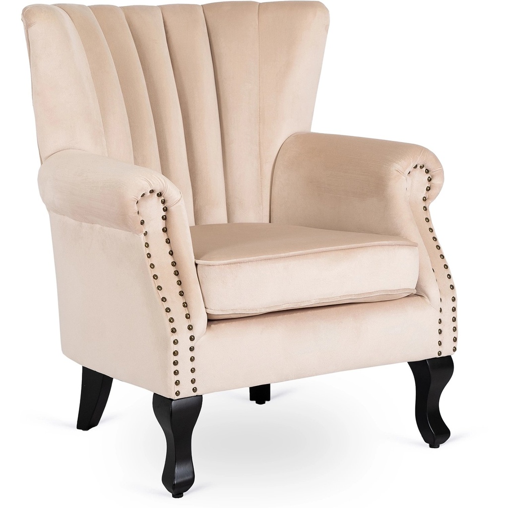 MALLO Beige Velourssessel