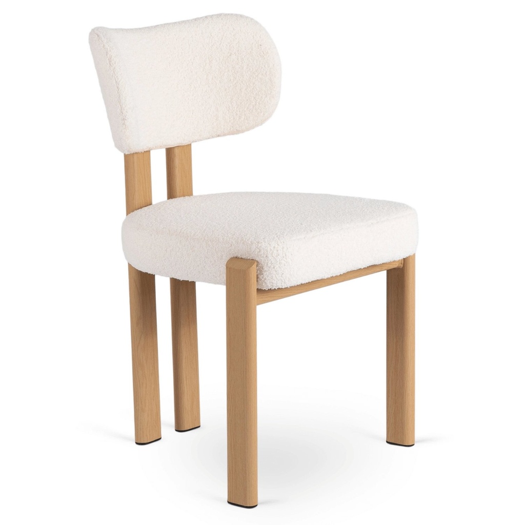 GRENADA Bouclé-Stuhl aus Eiche/Creme