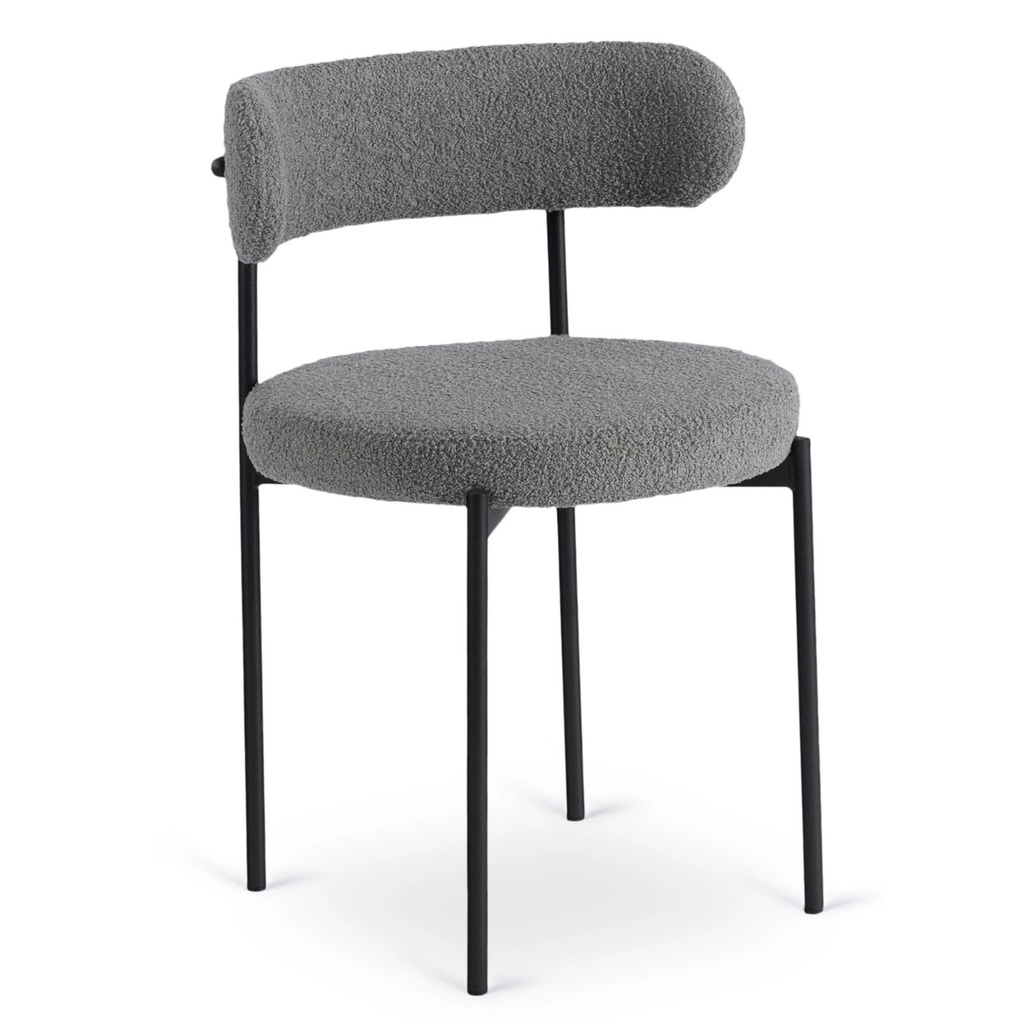 TULSA Grauer Bouclé-Stuhl