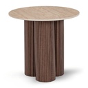 ALMERIA Tisch 50 cm Travertin/Walnuss