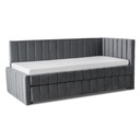 Bett 90x200 VILLEMO Grauer Samt