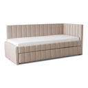 Bett 90x200 VILLEMO Beige Velours