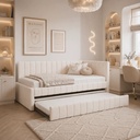 Bett 90x200 VILLEMO Creme Boucle