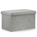 XL faltbarer Sitzhocker – 60 x 38 x 38 cm, grauer Samt
