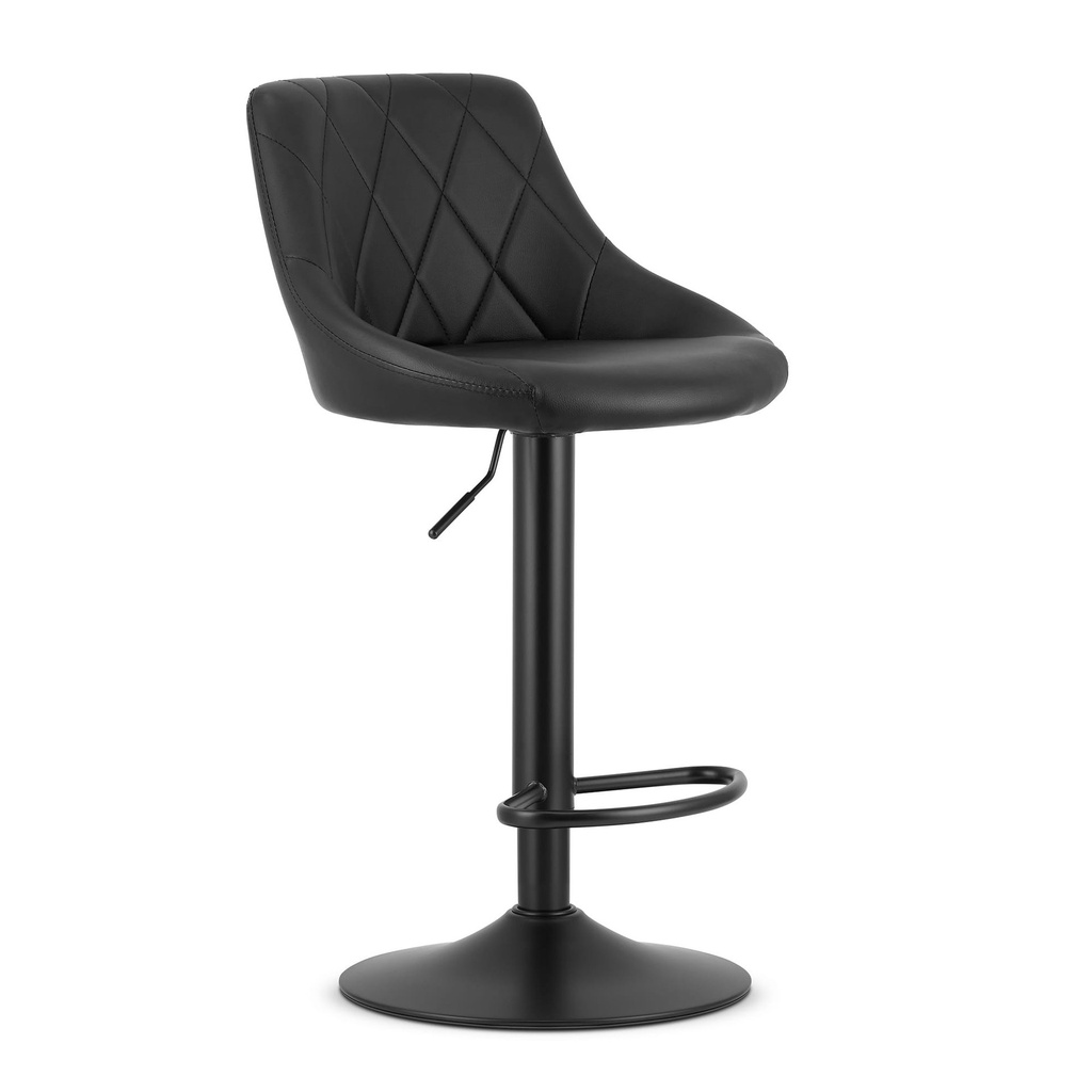 [model_3432_1-KAST-AREX66] KAST Hocker – schwarzes Kunstleder / schwarzes Gestell