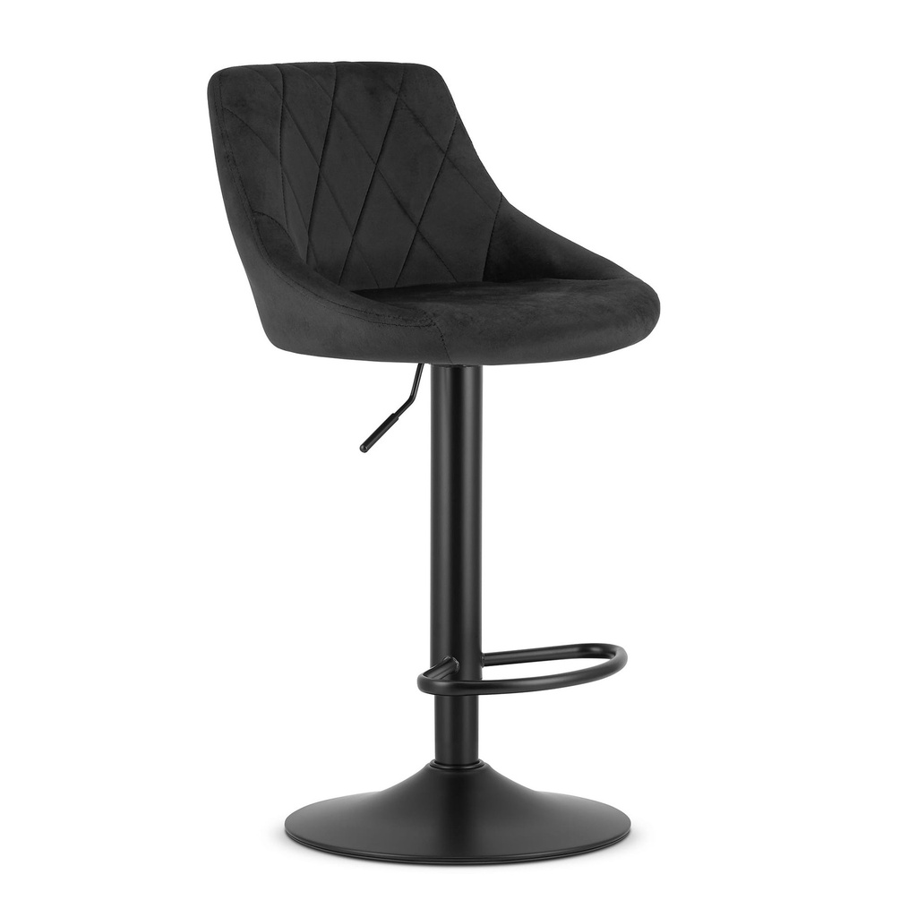 [model_3438_1-KAST-AREX66] KAST Hocker – schwarzer Samt / schwarzes Gestell