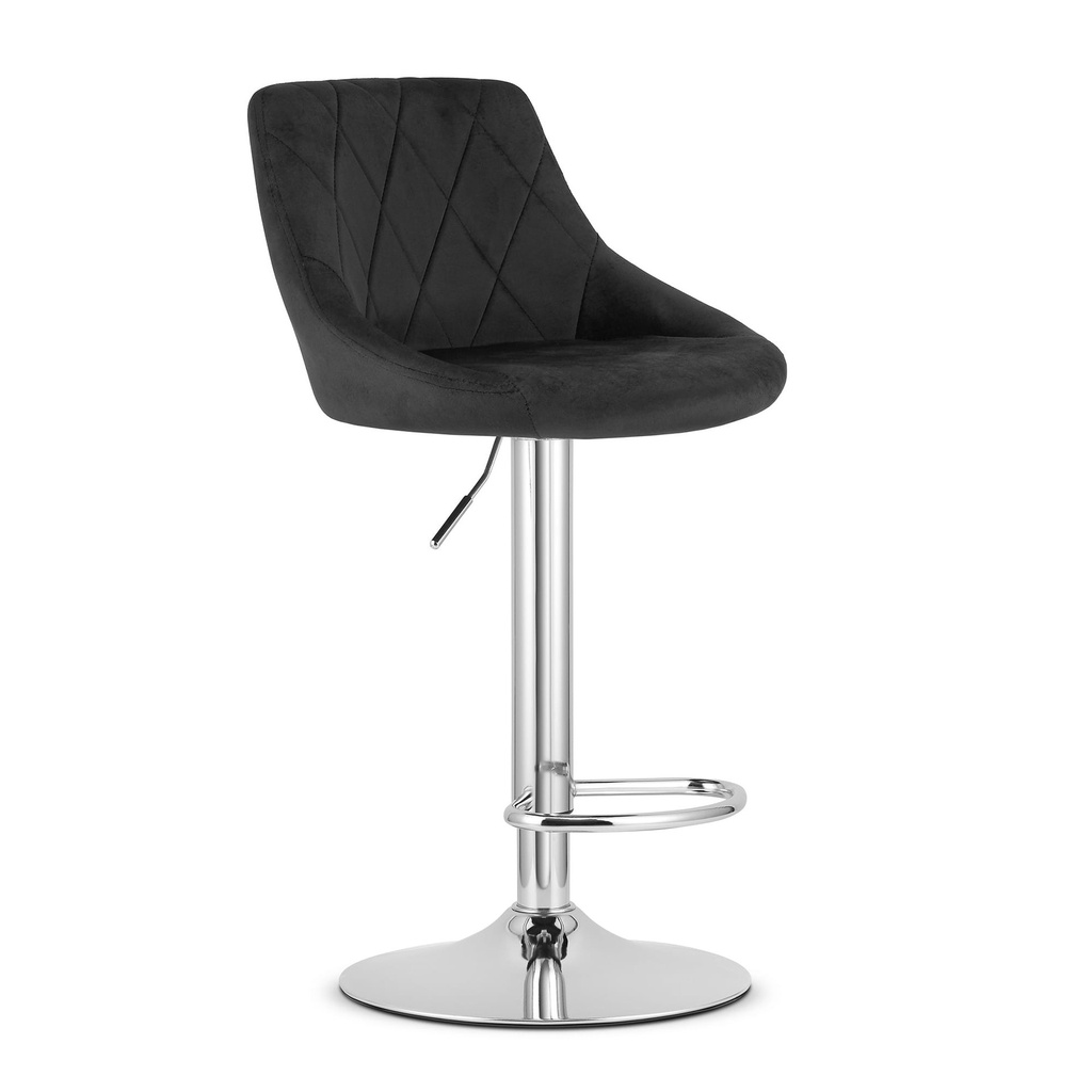 [model_3434_1-KAST-AREX66] KAST Hocker – schwarzer Samt / Chromgestell