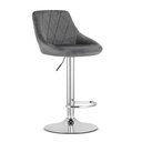 KAST Hocker – grauer Samt / Chromgestell