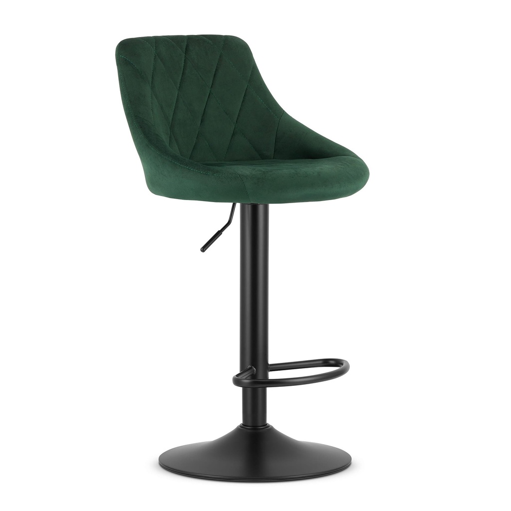 [model_3437_1-KAST-AREX66] KAST Hocker – grüner Samt / schwarzes Gestell
