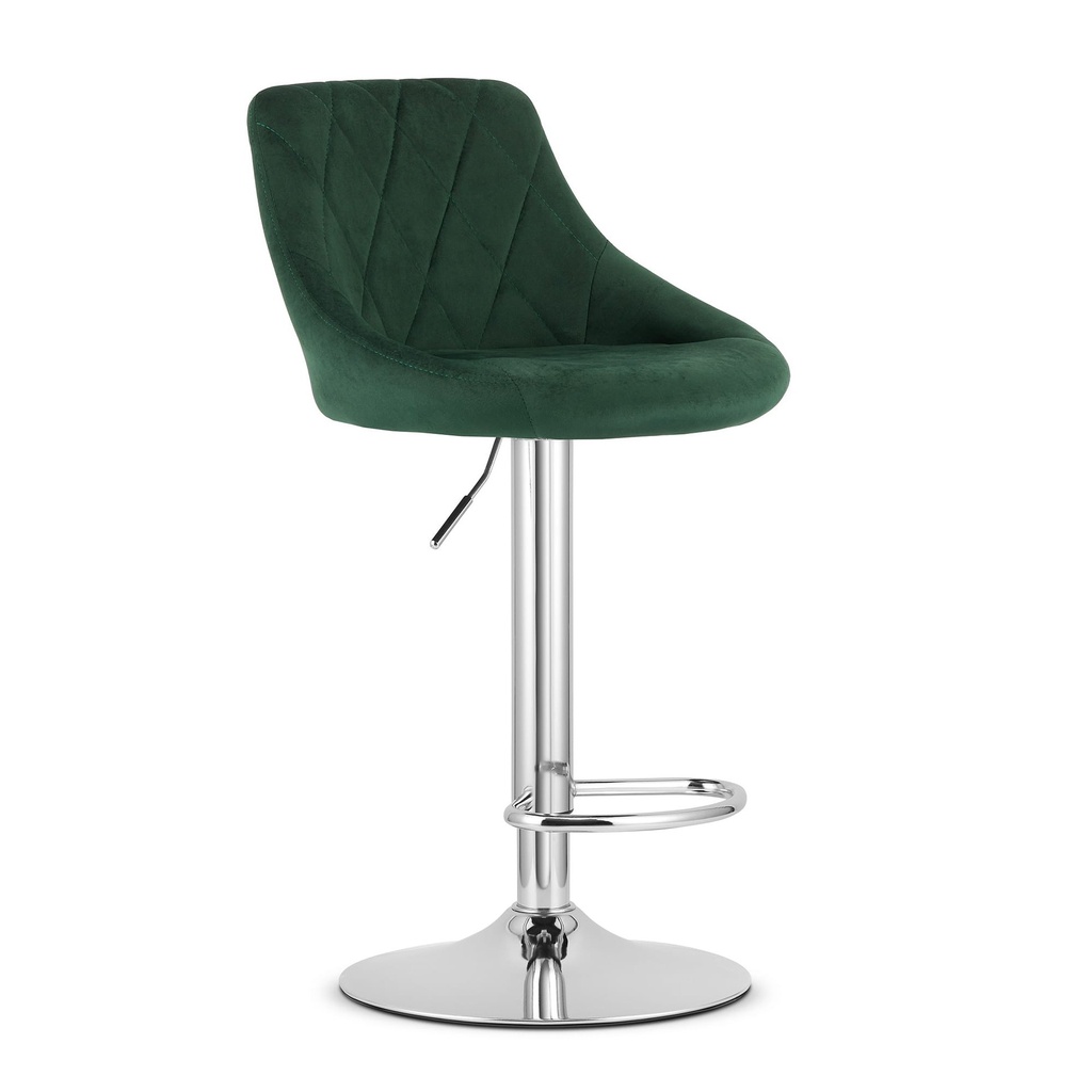 [model_3768_1-KAST-AREX66] KAST Hocker – grüner Samt / Chromgestell