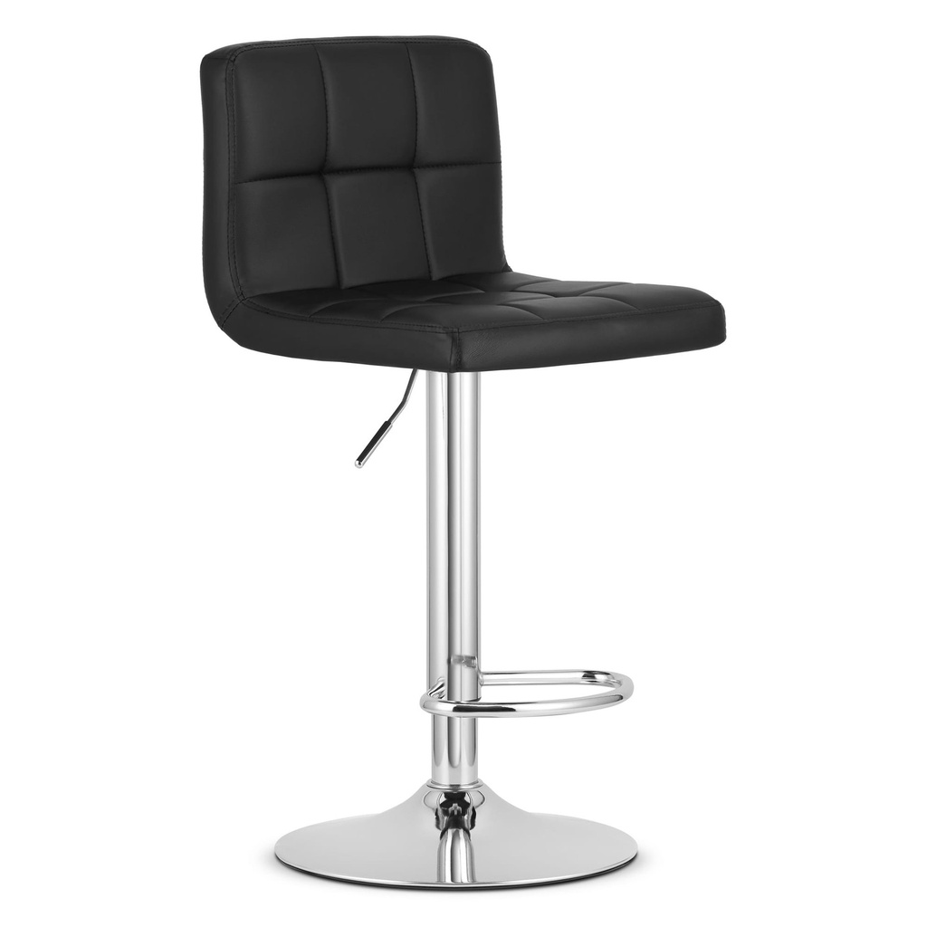 [model_3770_1-PROT-BERX73] PROT-Hocker – schwarzes Kunstleder / Chromgestell