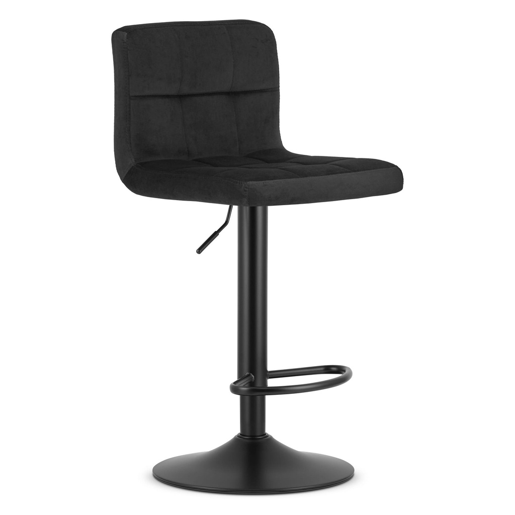 [model_3771_1-PROT-BERX73] PROT Hocker – schwarzer Samt / schwarzes Gestell