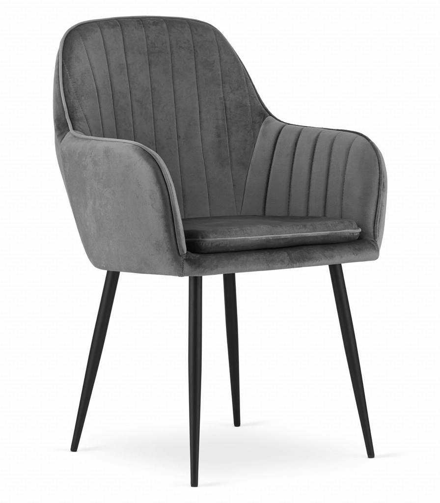 [model_3633_1-LUGO-MATY13] LUGO Stuhl – dunkelgrauer Samt / schwarze Beine x 1