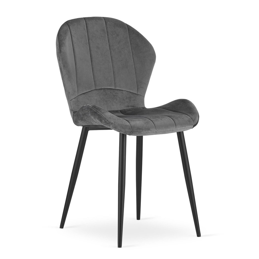 [model_3552_1-TERNI-MIKY07] TERNI Stuhl – dunkelgrauer Samt x 1