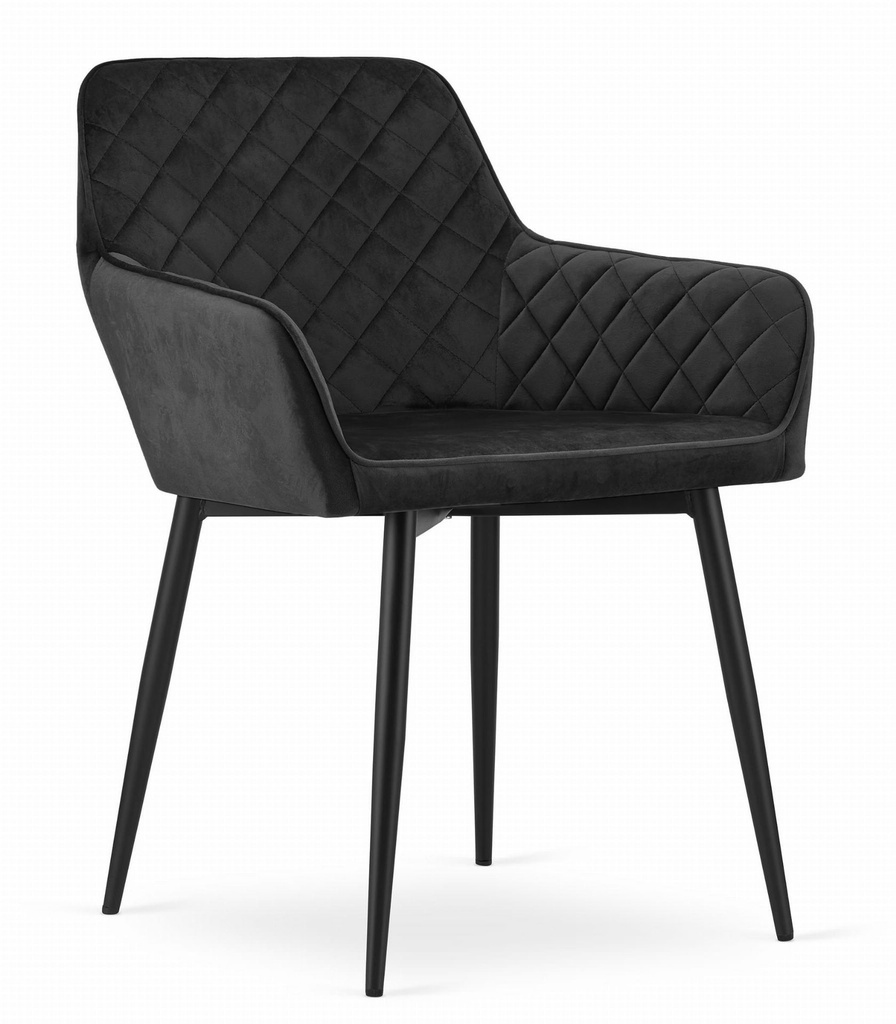 [model_3631_1-NOLA-MOMY12] NOLA Stuhl – schwarzer Samt / schwarze Beine x 1