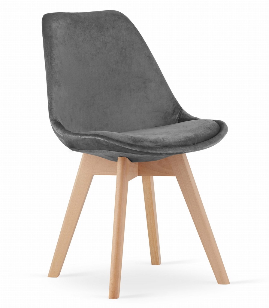 [model_3395_1-NORI-TJUY23] NORI Stuhl – dunkelgrauer Samt – natürliche Beine x 1