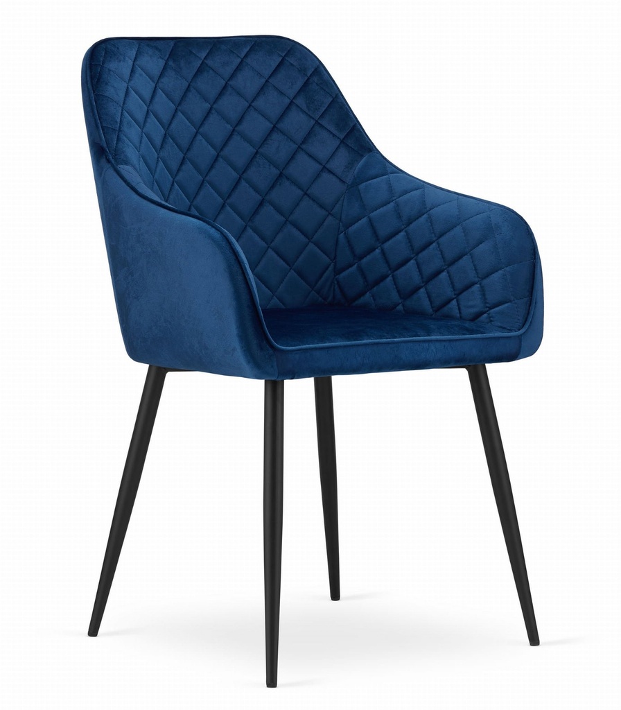 NUGAT-Stuhl – marineblauer Samt / schwarze Beine x 1