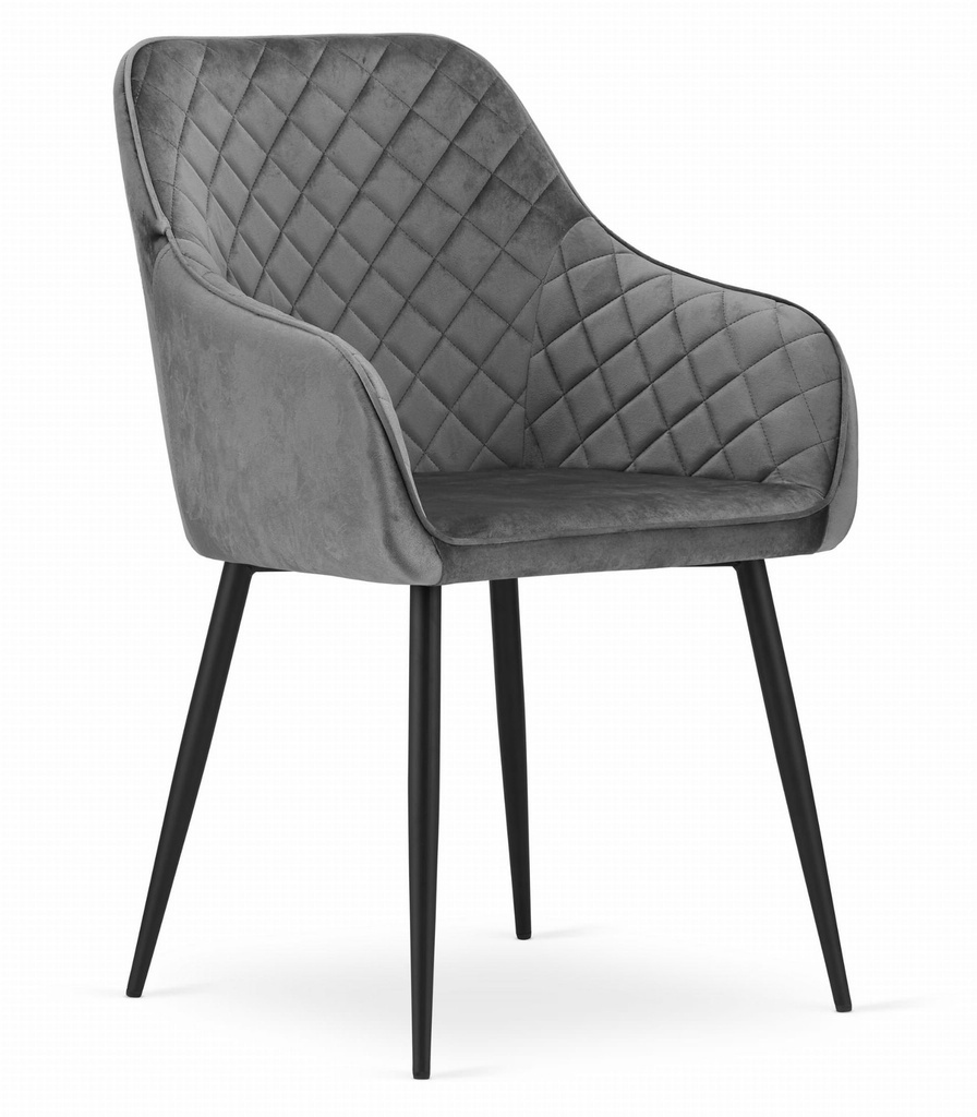 NUGAT Stuhl – grauer Samt / schwarze Beine x 1