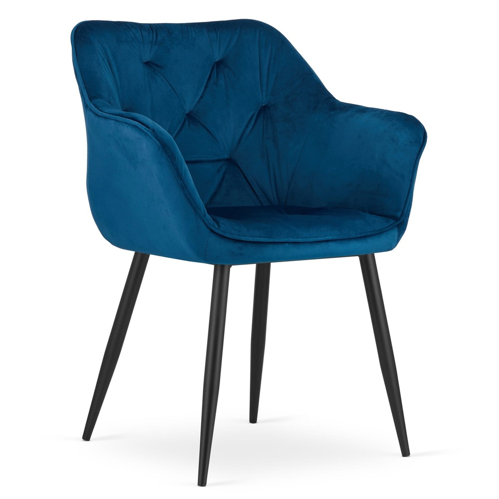 [model_3717_1-MADERA-SARY63] MADERA Stuhl – blauer Samt x 1