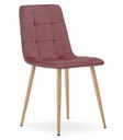 KARA-Stuhl – rosa Samt / holzfarbene Beine x 1