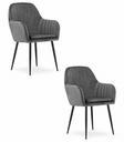 LUGO Stuhl – dunkelgrauer Samt / schwarze Beine x 2
