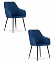 NUGAT-Stuhl – marineblauer Samt / schwarze Beine x 2