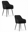 NUGAT Stuhl – schwarzer Samt / schwarze Beine x 2