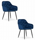 FORIO Stuhl – marineblauer Samt / schwarze Beine x 2