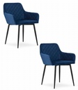 NOLA-Stuhl – marineblauer Samt / schwarze Beine x 2