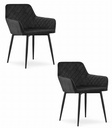 NOLA Stuhl – schwarzer Samt / schwarze Beine x 2