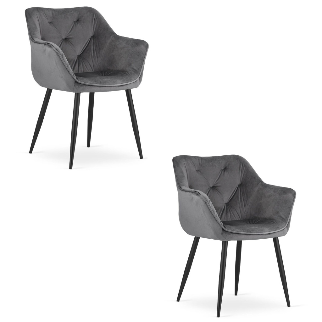 MADERA Stuhl – dunkelgrauer Samt x 2
