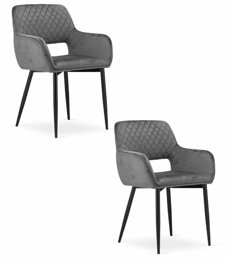AMALFI Stuhl – dunkelgrauer Samt x 2