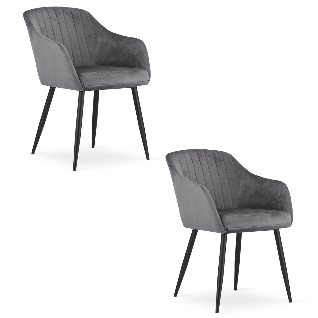 DAXO Stuhl – dunkelgrauer Samt x 2