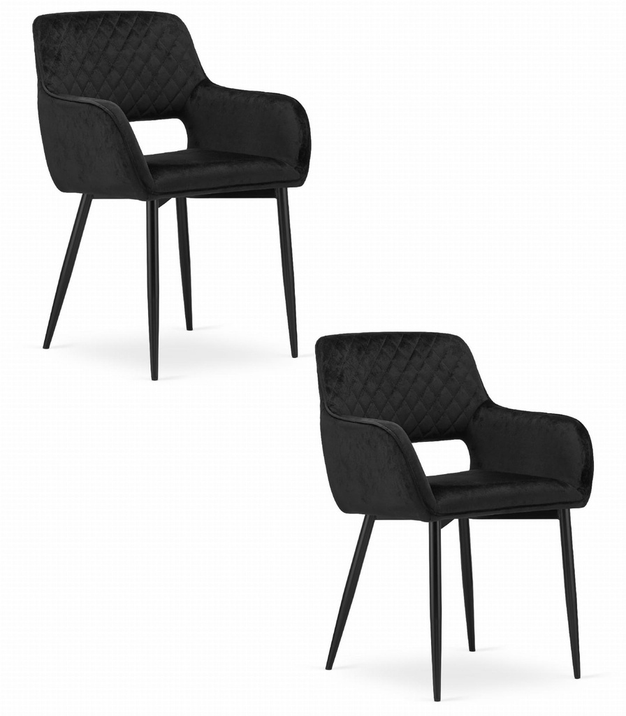 AMALFI Stuhl – schwarzer Samt x 2