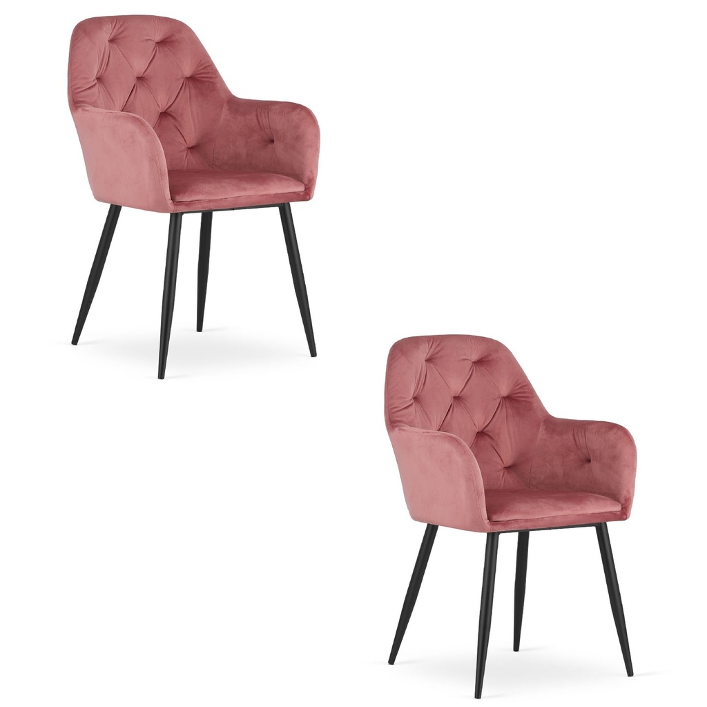 DAKAR Stuhl – rosa Samt x 2