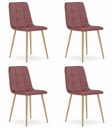 KARA-Stuhl – rosa Samt / holzfarbene Beine x 4