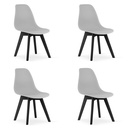 KITO Stuhl – grau / schwarze Beine x 4