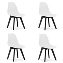 KITO Stuhl – weiß / schwarze Beine x 4