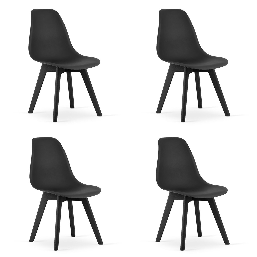 KITO Stuhl – schwarz / schwarze Beine x 4