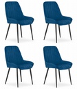 LARY Stuhl – Marineblauer Samt x 4