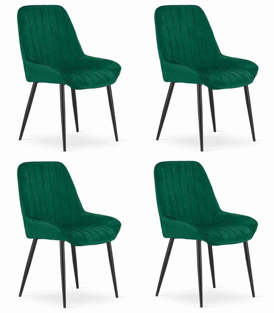 LARY Stuhl – dunkelgrüner Samt x 4