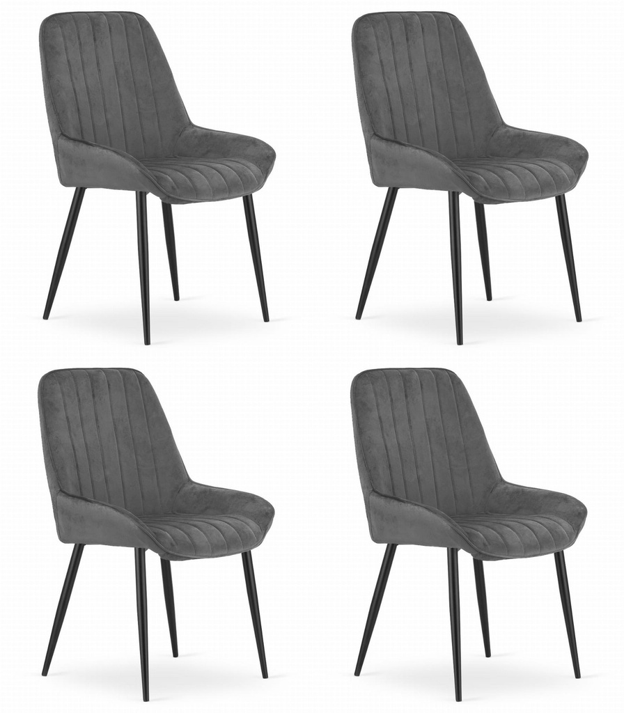LARY Stuhl – dunkelgrauer Samt x 4