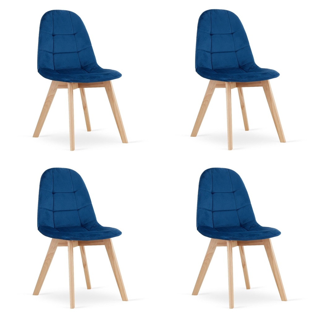 BORA Stuhl – Marineblauer Samt x 4