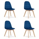 BORA Stuhl – Marineblauer Samt x 4